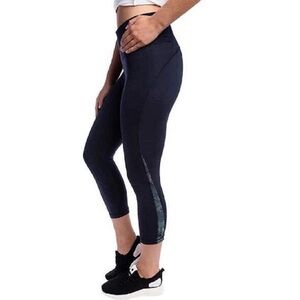 Two Pairs of Leggings High-Waisted Navy Black Reflective - KS